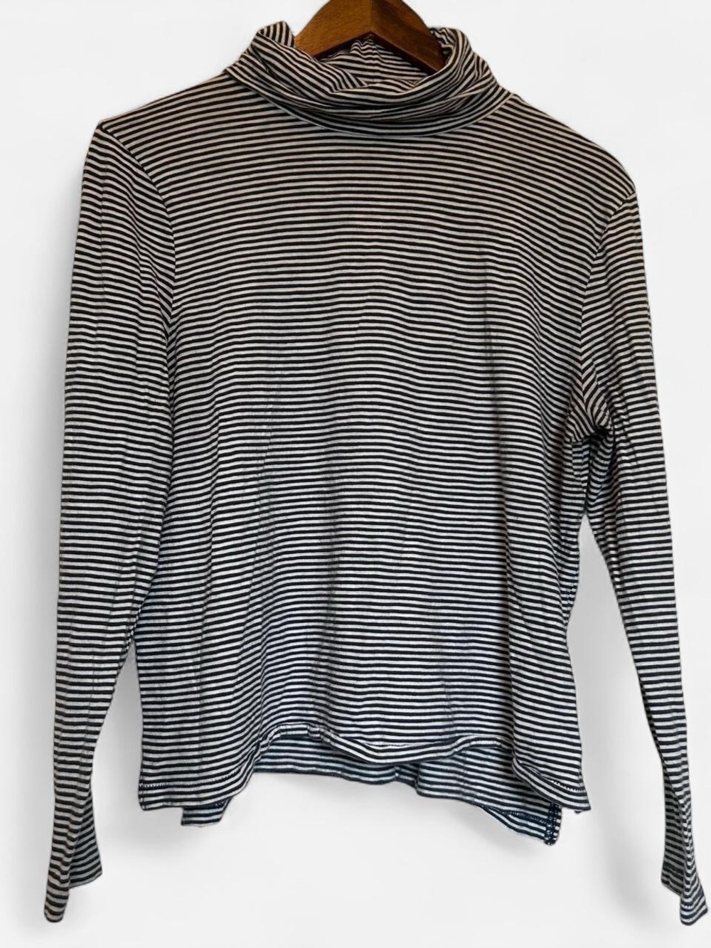 Madewell Striped Black and White Turtleneck Long-Sleeve Top